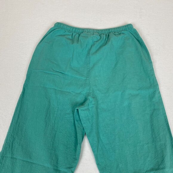 Vintage Jane Ashley Cotton Embroidered Rhinestone Floral Stretch Cropped Pants - Picture 6 of 8